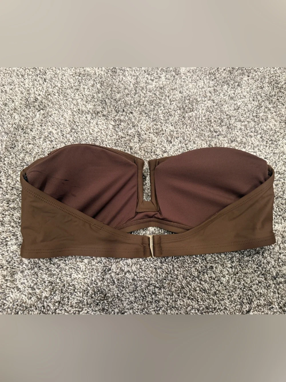 NWT DKNY Bandeau Bikini Top Brown Size Large Strapless Swim Top